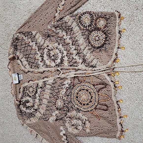 Sandy Starkman beaded boho jacket - Picture 1 of 10